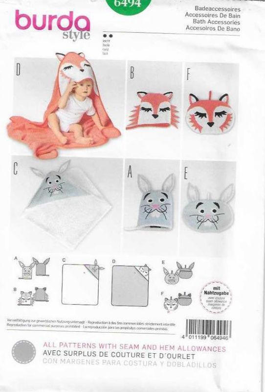 Picture of B297 BURDA 6494: BATH ACCESSORIES 