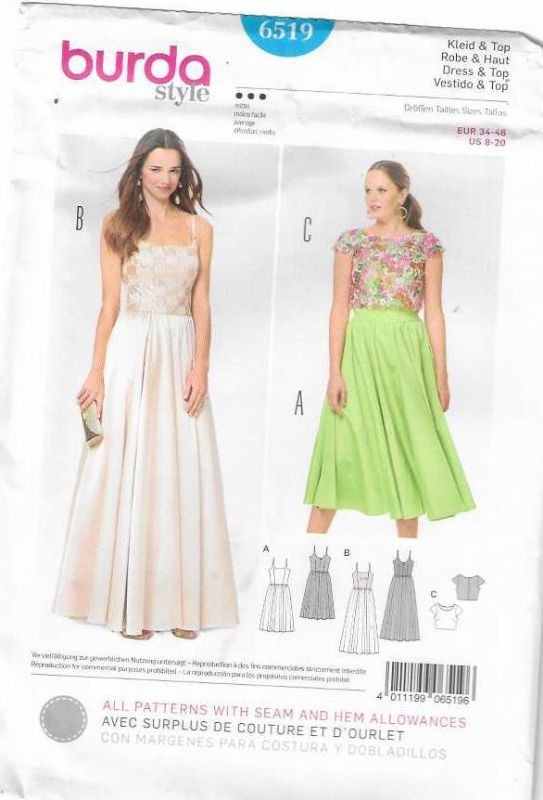 Picture of B299 BURDA 6519: DRESS & TOP SIZE 8-20