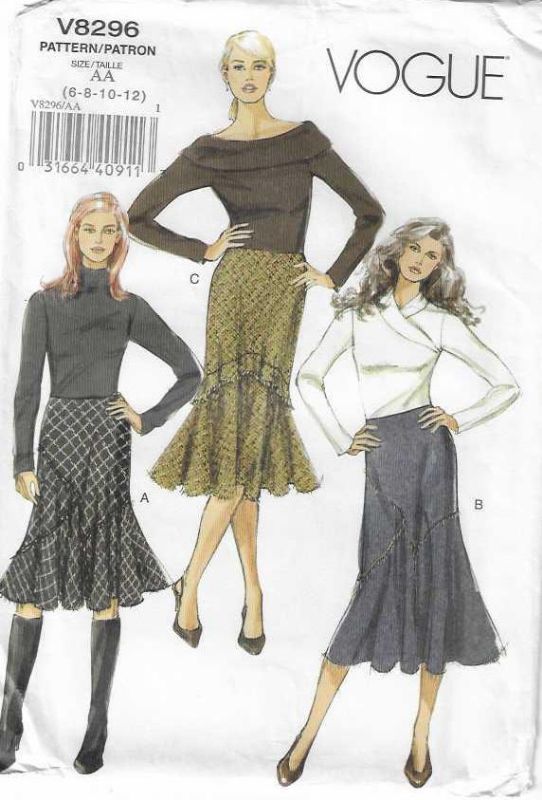 Picture of C123 VOGUE V8296: SKIRT SIZE 6-12
