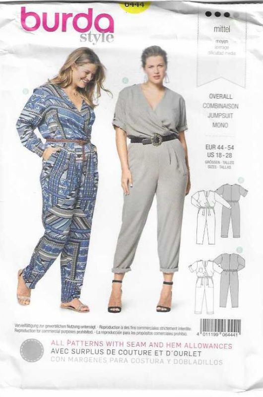 Picture of B267 BURDA 6444: OVERALL OR JUMSUIT SIZE 18-28