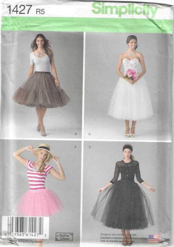 Picture of B291 SIMPLICITY 1427: TULLE SKIRT IN 3 LENGTHS SIZE 14-22