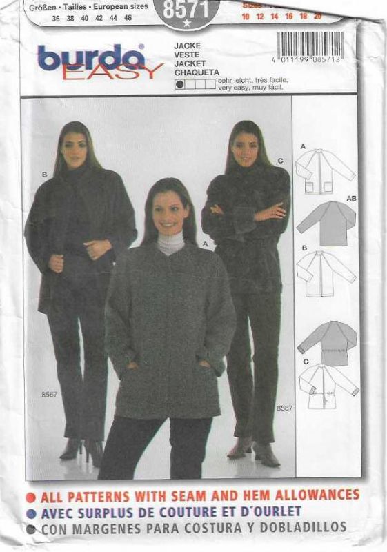 Picture of A35 BURDA 8571: JACKET SIZE 10-20
