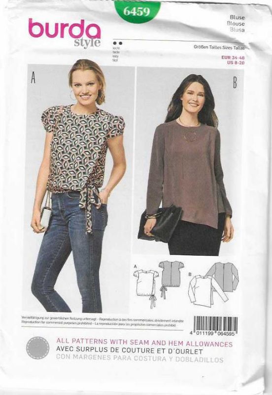 Picture of 37 BURDA 6459: TOPS SIZE 8-20