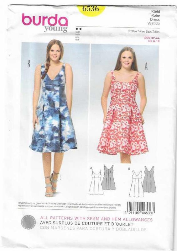 Picture of 35 BURDA 6536: DRESS SIZE 6-18