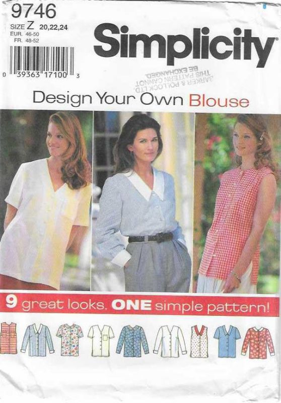 Picture of A37 SIMPLICITY 9746: MISS BLOUSE SIZE 20-24