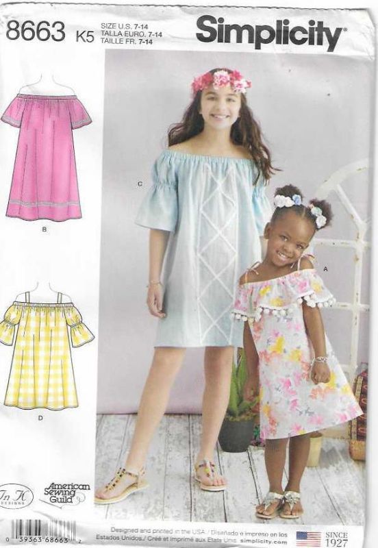 Picture of 51 SIMPLICITY 8663: GIRL'S DRESS SIZE 7-14