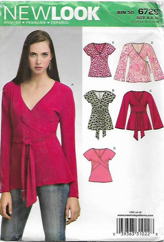 Picture of 52 NEW LOOK 6729: TOPS SIZE 6-16