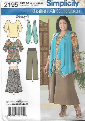 Picture of C113 SIMPLICITY 2195: TOP'S, SKIRTS, PANTS  & VEST SIZE 20-28