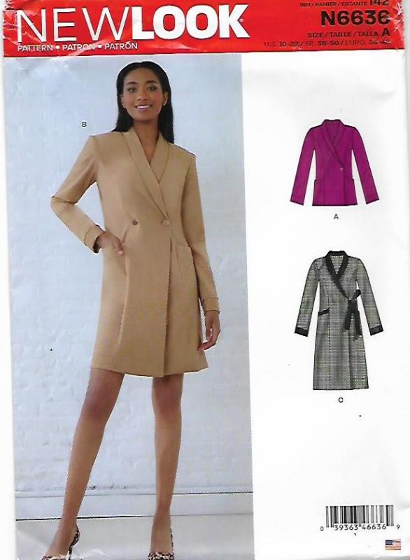 Picture of B124 NEW LOOK N6636: JACKET OR COAT SIZE 10-22