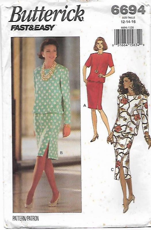 Picture of C261 BUTTERICK 6694: DRESS SIZE 12-16