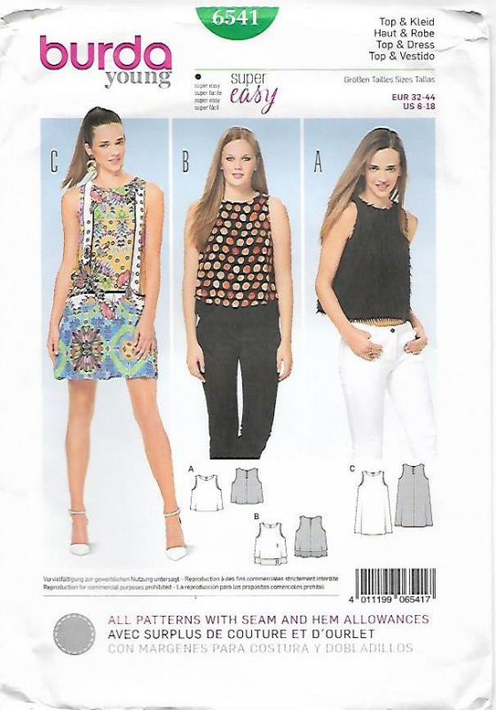 Picture of 20 BURDA 6541: DRESS OR TOP SIZE 6-18