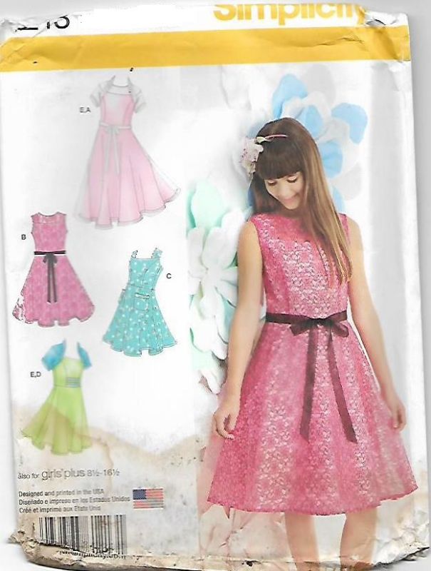 Picture of A59 SIMPLICITY 1213: GIRL'S DRESS SIZE 8-16