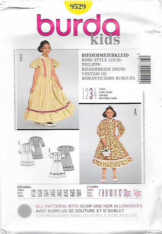 Picture of 45 BURDA 9529: CHILD  COSTUME *  DRESS SIZE 7-14 (TEEN)