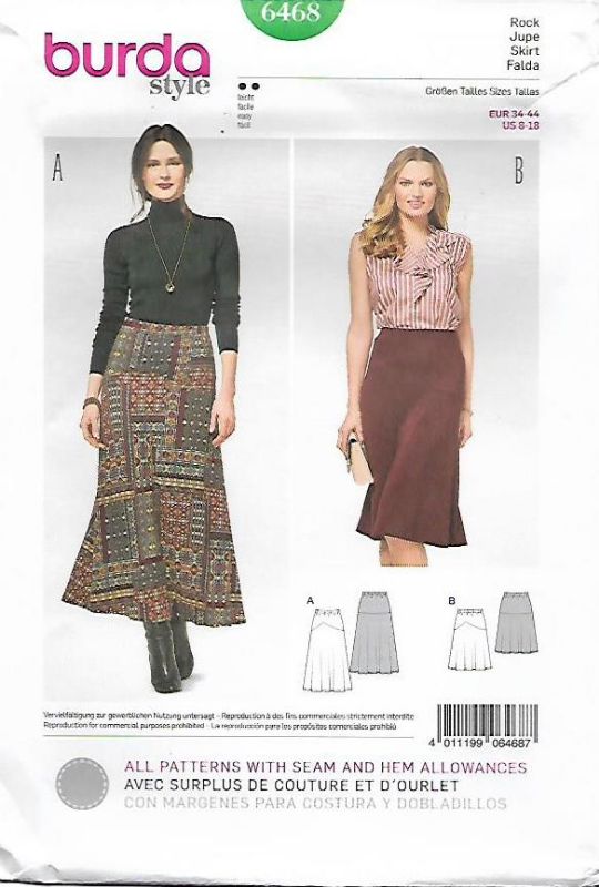 Picture of B108 BURDA 6468: MISS SKIRT SIZE 8-18