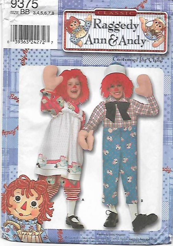 Picture of B46 SIMPLICITY 9375:CHILD  RAGGEDY COSTUME SIZE 3-8