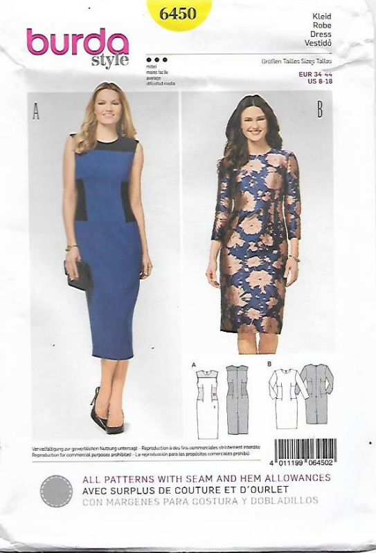 Picture of 35 BURDA 6450: DRESS SIZE 8-18