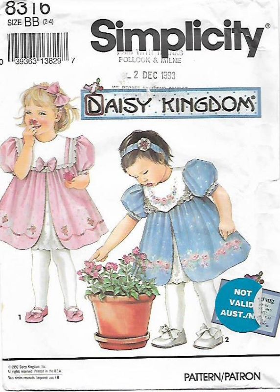 Picture of C271 SIMPLICITY 8316: GIRL'S DRESS SIZE 2-4