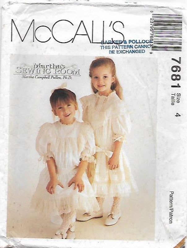 Picture of C4 McCALL'S 7681: VINTAGE GIRL'S DRESS SIZE 4 ONLY 