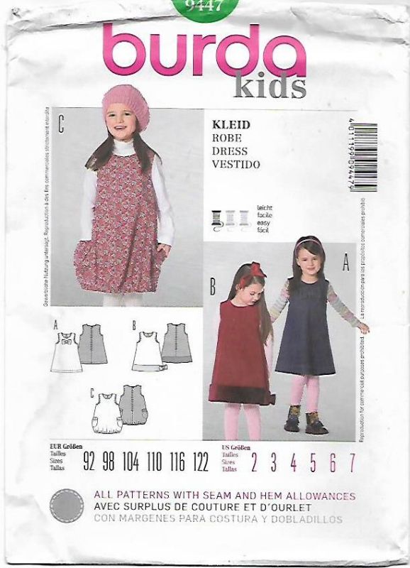 Picture of C246 BURDA 9447:DRESS SIZE 2-7