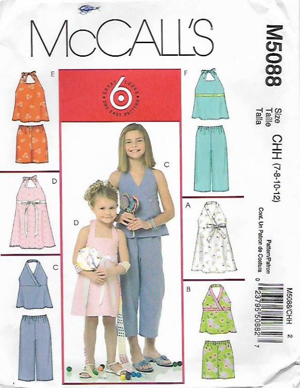 Picture of C136 McCALL'S M5088:DRESS, TOPS & SHORTS SIZE 7-12