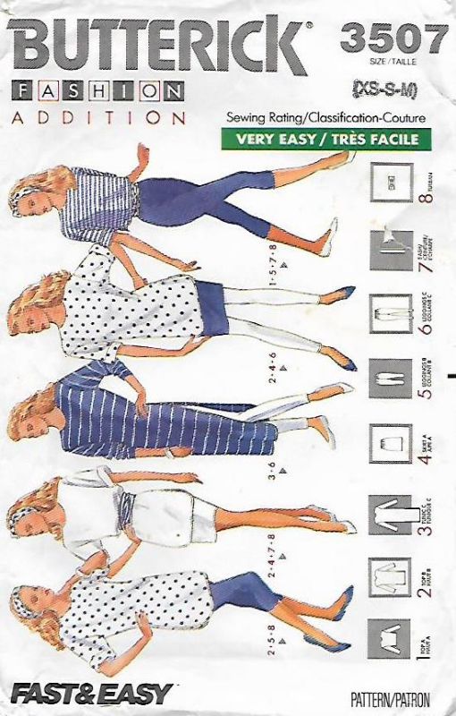 Picture of C311 BUTTERICK 3507:TOP,SKIRT,LEGGINGS SIZE 8.14