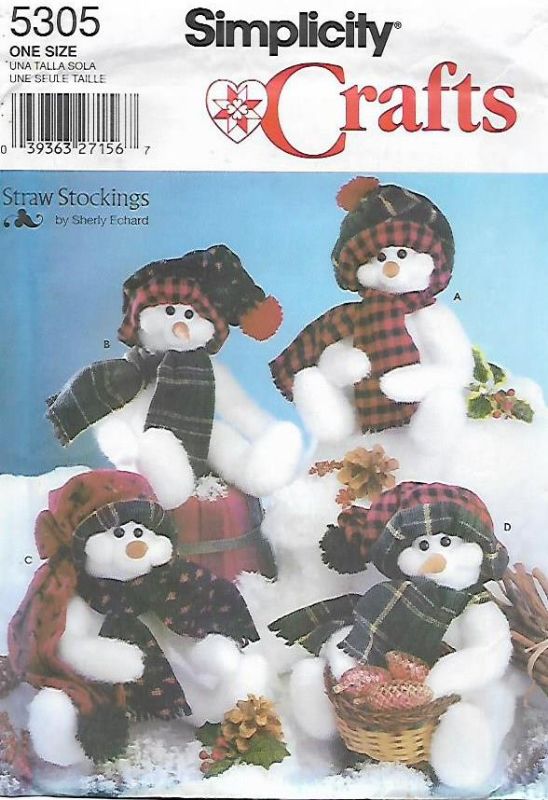Picture of XX13 SIMPLICITY 5305:SNOWMAN TOY SIZE 16"or 40.5cm