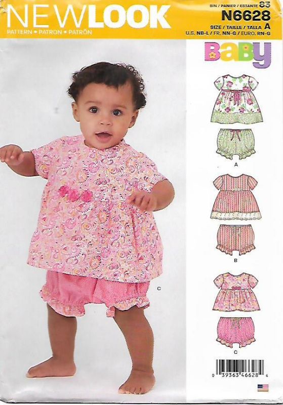 Picture of 127 NEW LOOK N6628: BABY DRESS & PANTS SIZE NB-LARGE 