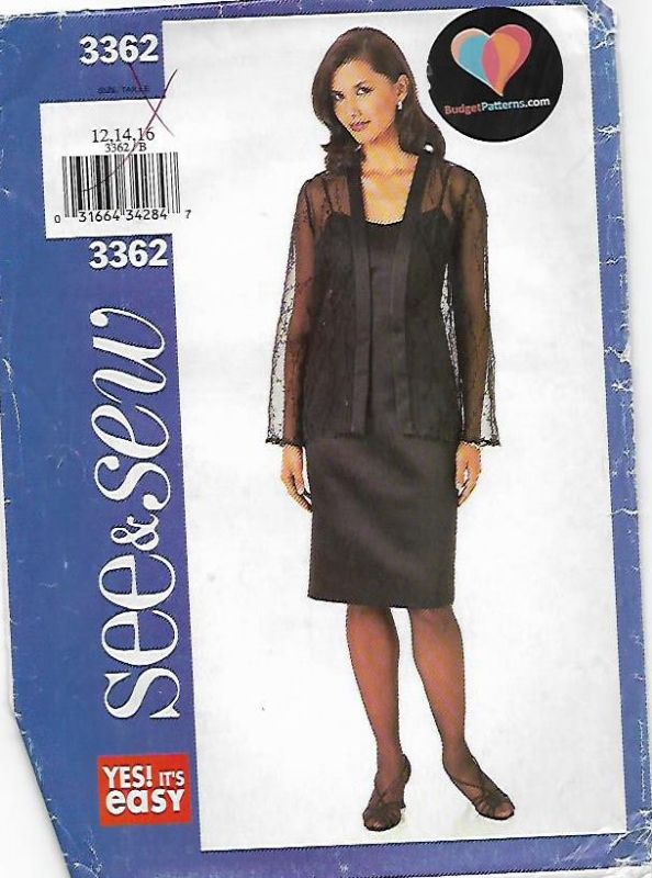 Picture of C141 SEE/SEW 3362: DRESS & JACKET SIZE 12-16