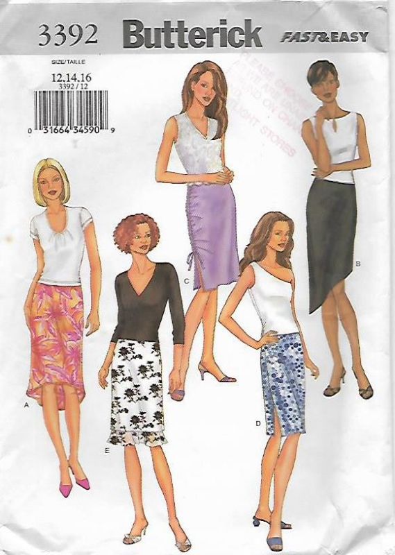 Picture of C219 BUTTERICK 3392: SKIRT SIZE 12-16