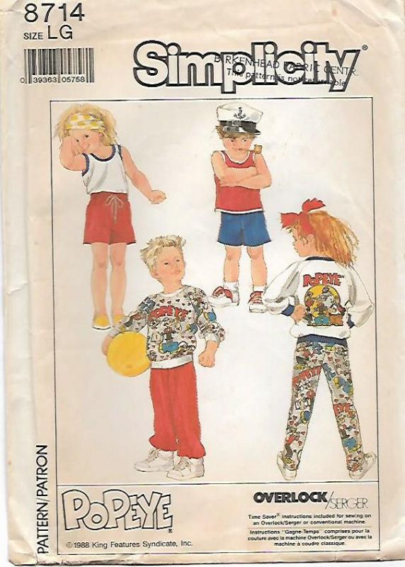 Picture of A90 SIMPLICITY 8714: KNIT SWEATSHIRT, TANK TOP & PANTS SIZE 5-6