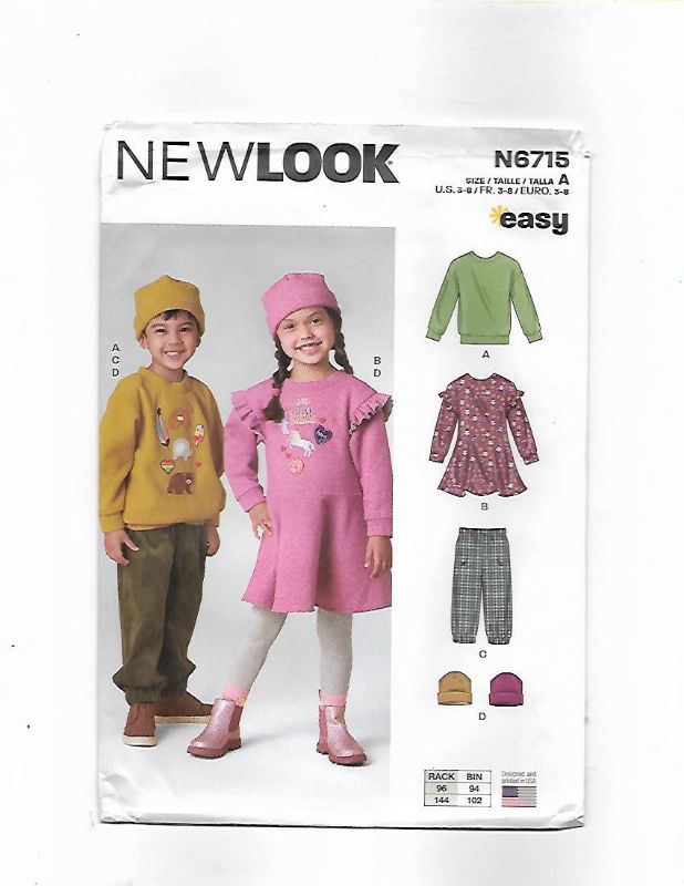Picture of B45 NEW LOOK N6715: CHIL'D JUMPER, DRESS, PANTS & HAT SIZE 3-8