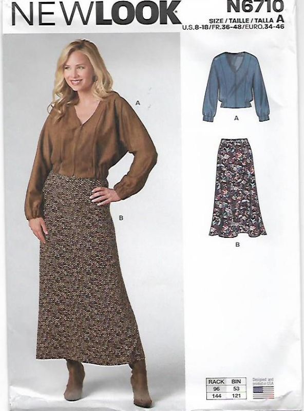 Picture of B260 NEW LOOK N6710: TOP & SKIRT SIZE 8-18
