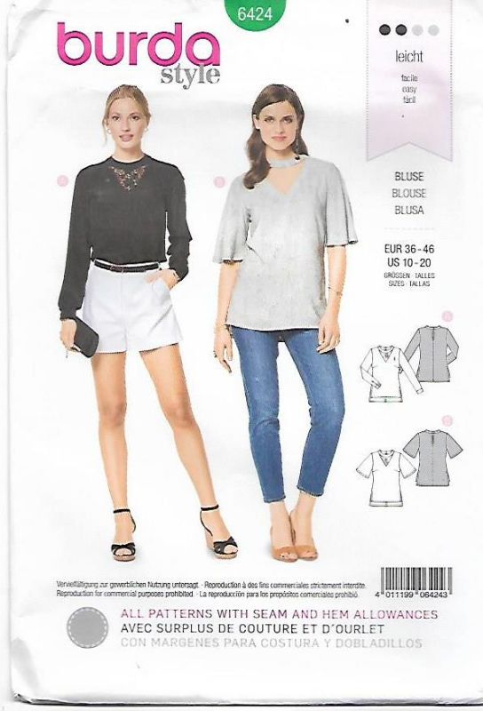 Picture of B302 BURDA 6424: TOP SIZE 10-20