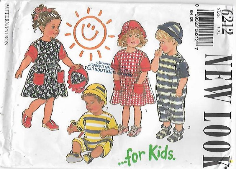 Picture of A62 NEW LOOK 6212: CHILD TOP, PNATS, JUMPSUIT & DRESS SIZE 3M-24M