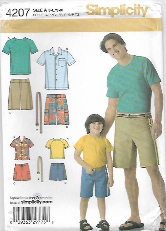 Picture of C45 SIMPLICITY 4207: MENS/BOYS TOPS & SHORTS 