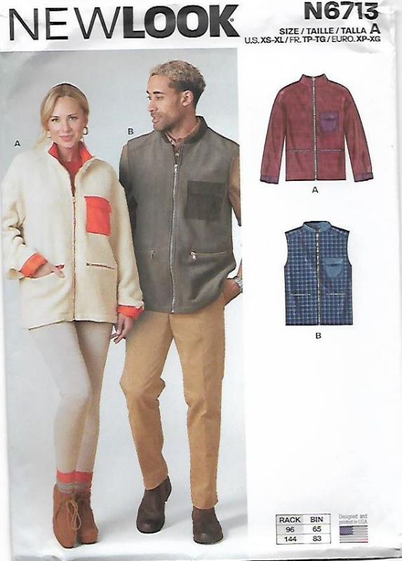 Picture of B252 NEW LOOK N6713: MEN'S JACKET & VEST SIZE XS-XL