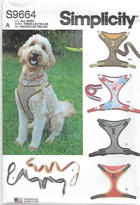 Picture of B183 SIMPLICITY S9664: DOG HARNESS AND LEASH SIZE S-L