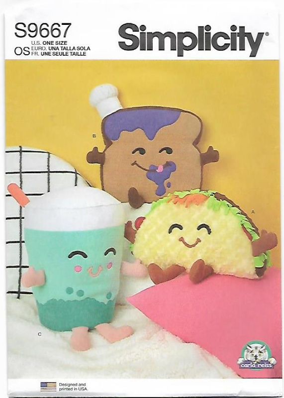 Picture of B277 SIMPLICITY S9667: BLUSH TACO, TOAST & BUBBLE TEA ONE SIZE 