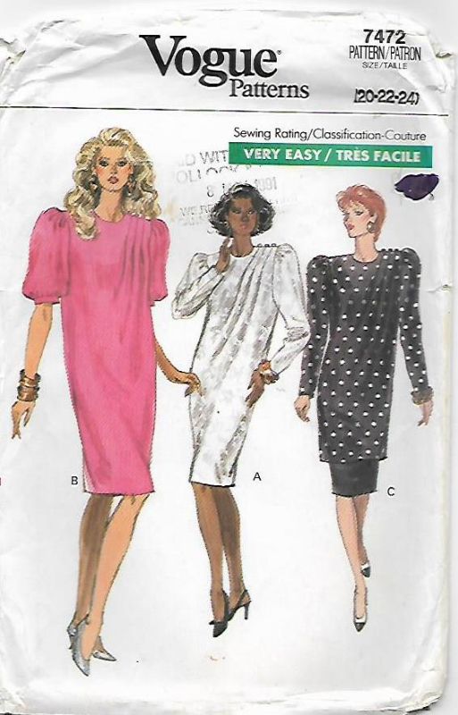 Picture of C292 VOGUE 7472: DRESS SIZE 20-24