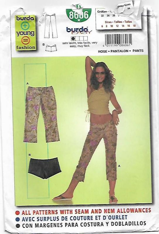 Picture of C201 BURDA 8606: PANT & SHORTS SIZE 6-18