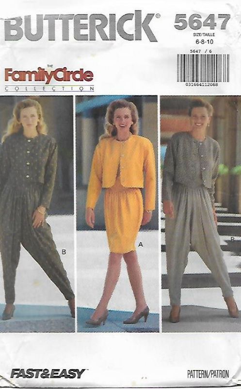Picture of C318 BUTTERICK 5647: JACKET, PANT'S & SKIRT SIZE 6-10