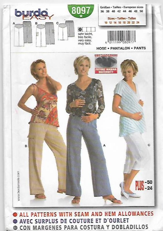 Picture of C84 BURDA 8097: MATERNITY PANTS SIZE 10-24