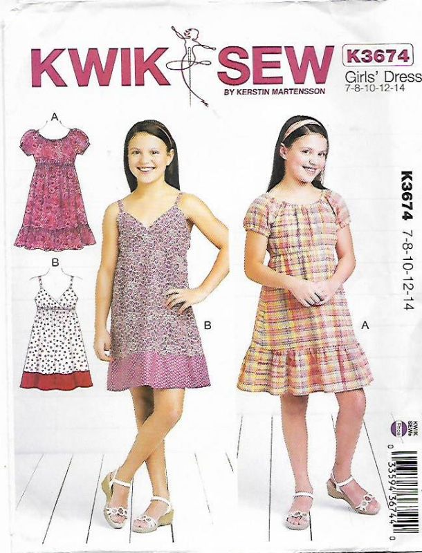 Picture of A84 KWIK*SEW K3674: GIRL'S DRESS SIZE 7-14