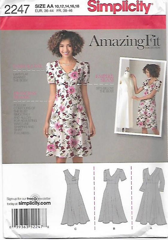 Picture of B237  SIMPLICITY 2247: DRESS SIZE 20-28
