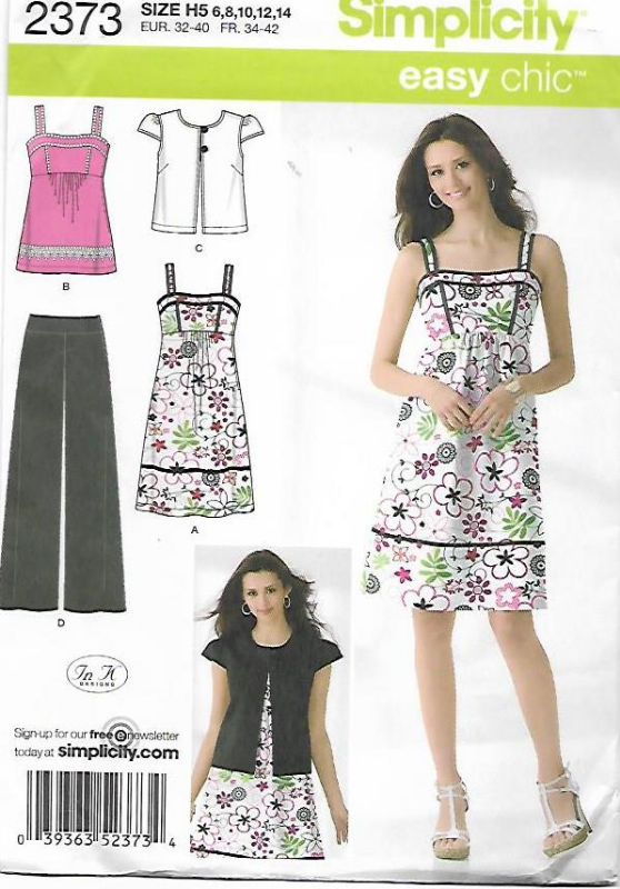 Picture of 118 SIMPLICITY 2373: DRESS, TOP, JACKET & PANTS SIZE 6-14