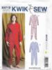 Picture of C156 KWIK*SEW K3712: ONE PIECE PAJAMAS SIZE XS-XL