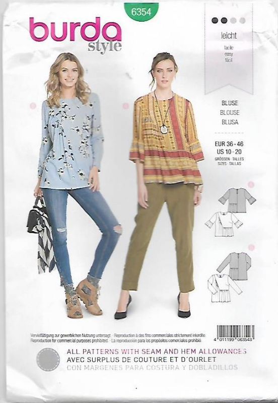 Picture of 65 BURDA 6354: TOP SIZE 10-20