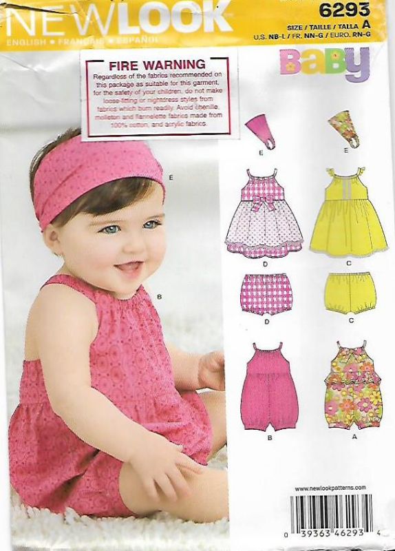 Picture of B163 NEW LOOK 6293: DRESS,ROMPER & PANTS SIZE NB-L