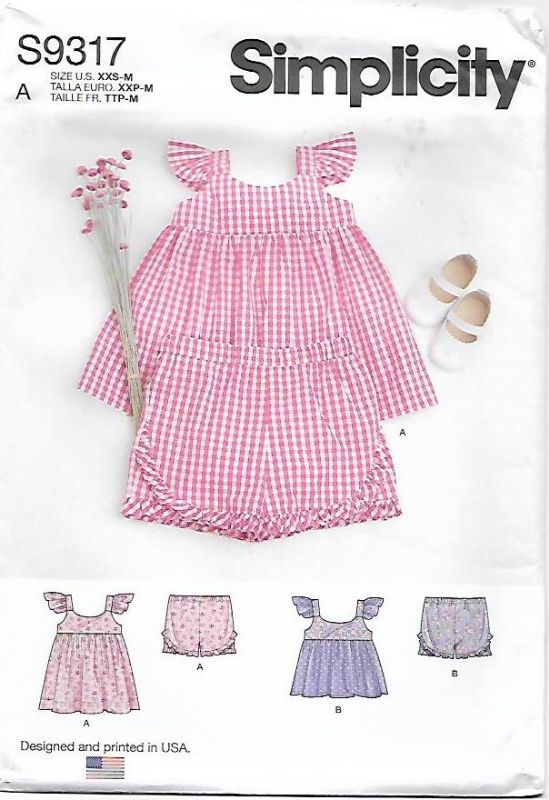 Picture of 35 SIMPLICITY S9317: GIRL'S DRESS OR TOP & PANTS SIZE NB-12M
