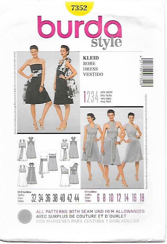 Picture of B232 BURDA 7352: DRESS SIZE 6-18
